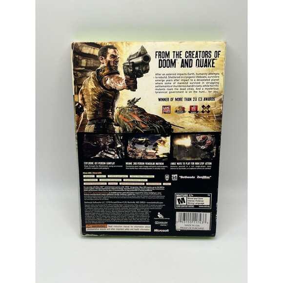 Rage Microsoft Xbox 360 Video Game Original Release CIB 3 Disc Set Used TESTED - Picture 3 of 11